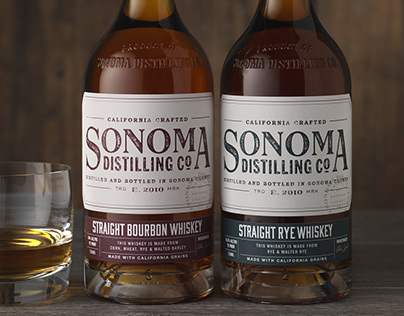Sonoma Distilling Co. Whiskey Packaging Design