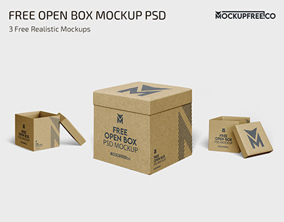 Free Open Box Mockup PSD