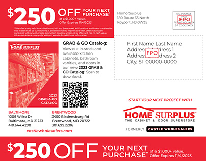 Home Surplus Direct Mailer for Bridgetree Marketing