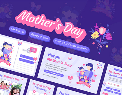 Project thumbnail - Mother's Day Set Vector Illustration | 45+ Items