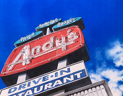 "Andy's Drive-In" painting