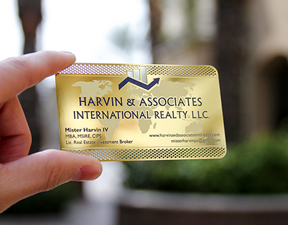Unique Brass Finish Realty Business Card