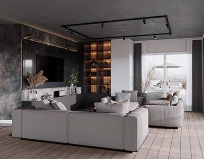 Penthouse interior design in Katowice