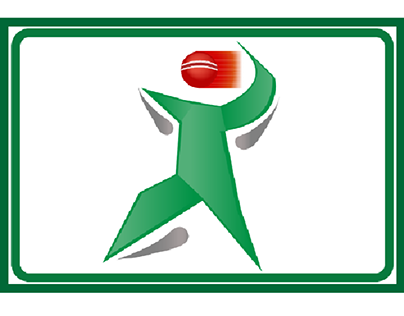 Illustration of man balling cricket ball in speed