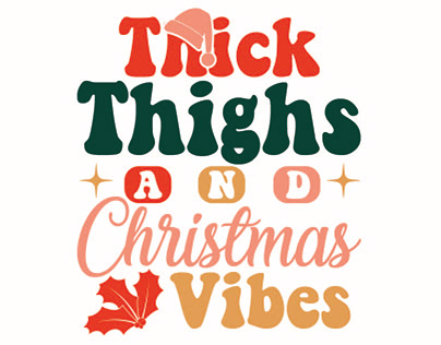 thick thighs & christmas vibes t shirt