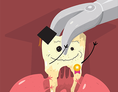 Decayed Tooth Graduates | Illustration
