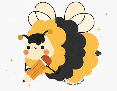 Fluffy Bumblebee Artist Illustration