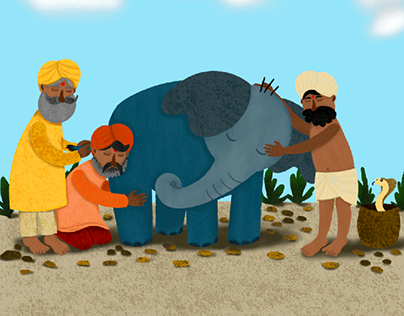 An elephant and the three wanderers