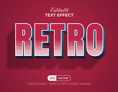 Retro 3D Text Effect Halftone Style