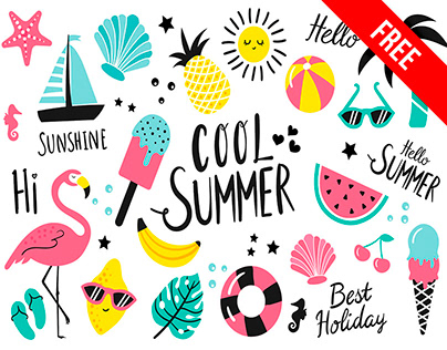 Free Summer Sticker Set