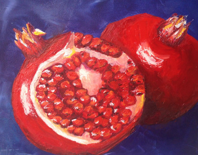 Pomegranate, 40*40, oil, canvas, 2018