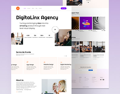 landing page for a digital agency