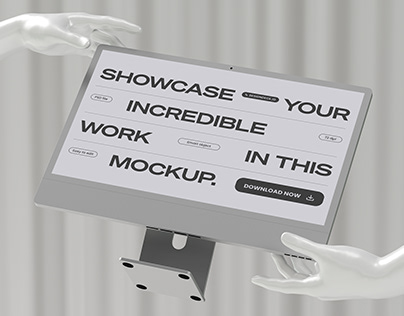 Vol 19 - iMac Mockup - 5 PSD Mockups