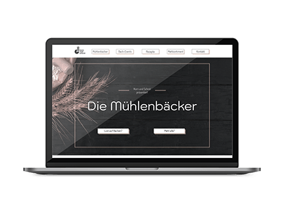 Screendesign Webseite "Die Mühlenbäcker"