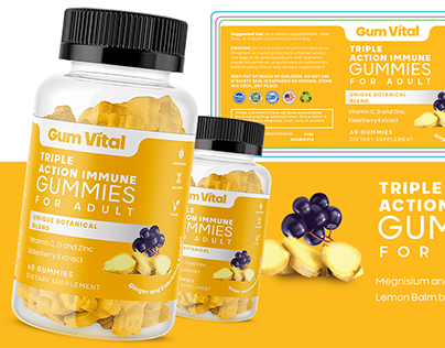 Gum Vital - Adult Gummies branding design.