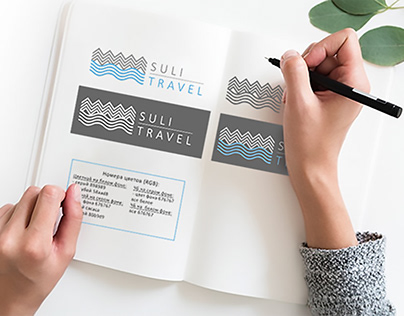 Logo and business card design for a travel agency