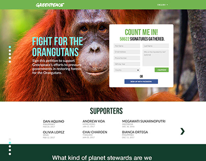 Petition Page Design - Greenpeace Southeast Asia