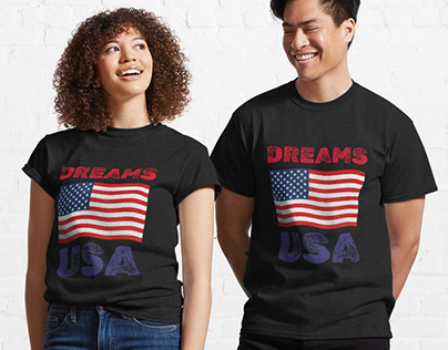 "USA DREAMS" CLASSIC T SHIRT DESIGN