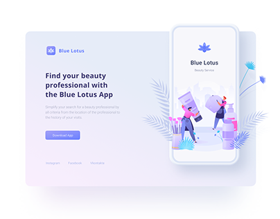 Landing page for beauty app