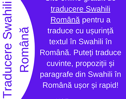 Traducere Swahili Română online