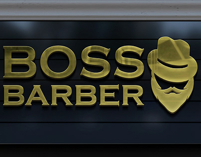 BOSS barber logo design