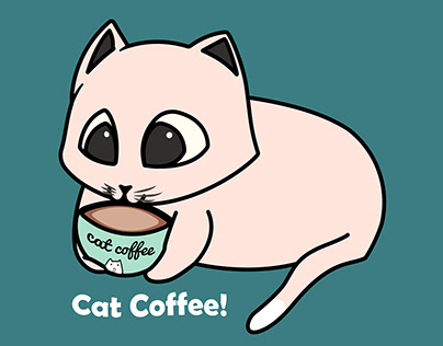 Cute Logo "Cat Coffee!"