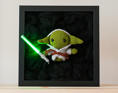 Yoda from Star Wars Amigurumi Frame Art