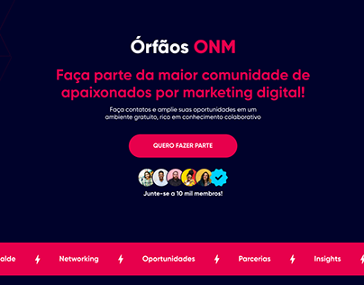 Project thumbnail - Página de Captura Grupo Órfãos ONM (O Novo Mercado)