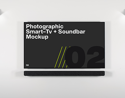 Smart Tv with Soundbar Freebie Mockup