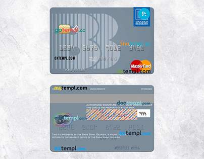 Georgia Basis Bank mastercard template