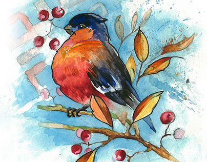 watercolor bird