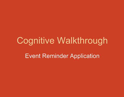 Cognitive Walk through for Event Reminder App