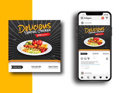 Food social media post design for all platform