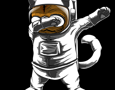 Cat Astronaut Dabbing