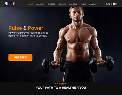 Gym Fitness Website Landing Page Design