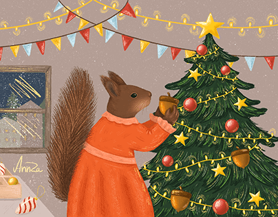 Christmas illustrations for The Noisetier