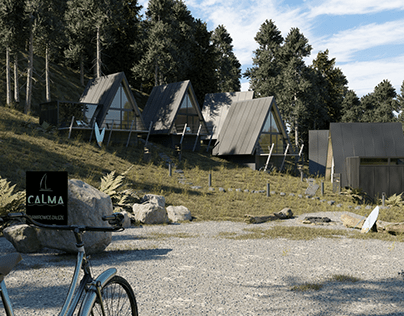 Cabin houses complex in Znamirowice, Poland
