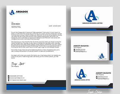 ABSADOS NIGERIA LIMITED LETTER HEAD AND BUSINESS CARD