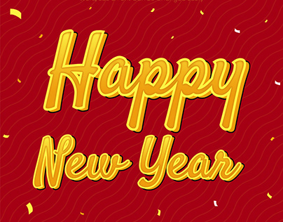 Happy new year 3d text effect design