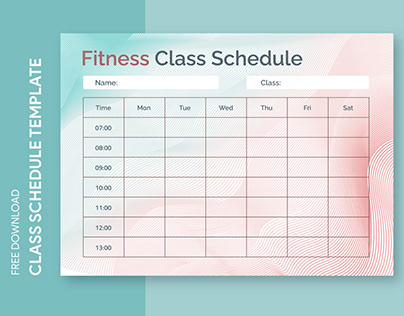 Free Editable Online Fitness Class Schedule Template