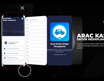 Araç Kasko Değer Hesaplama Mobile App UI