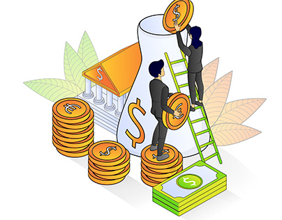 Project thumbnail - Isometric style banking and finance illustration