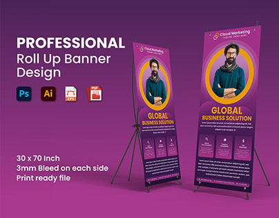 Profession roll up banner design