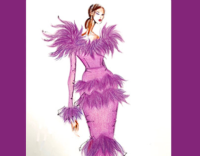 Lavish Haut Couture Purple Dress for the Fashion Elite