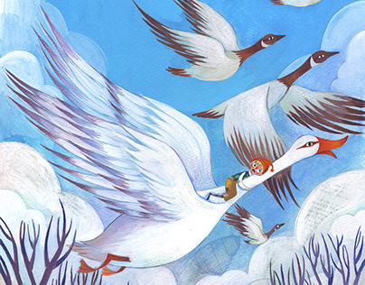 《Traveling on a Goose》 illustrations