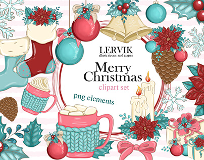Merry Christmas CLIPART Holiday Planner PNG
