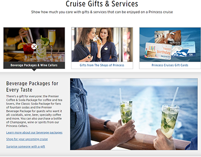 Cruise Gifts & Services Redesign