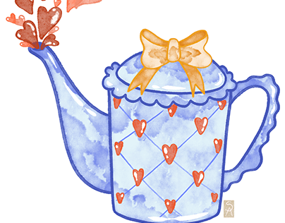 Watercolor teapot