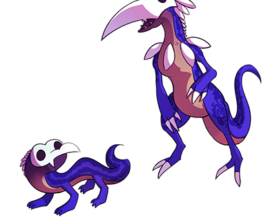 Purple Lizard Monster