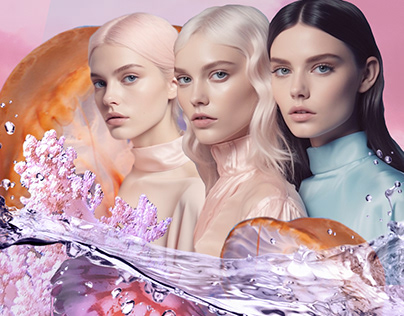 Fashion animated GIF collage for beauty brand